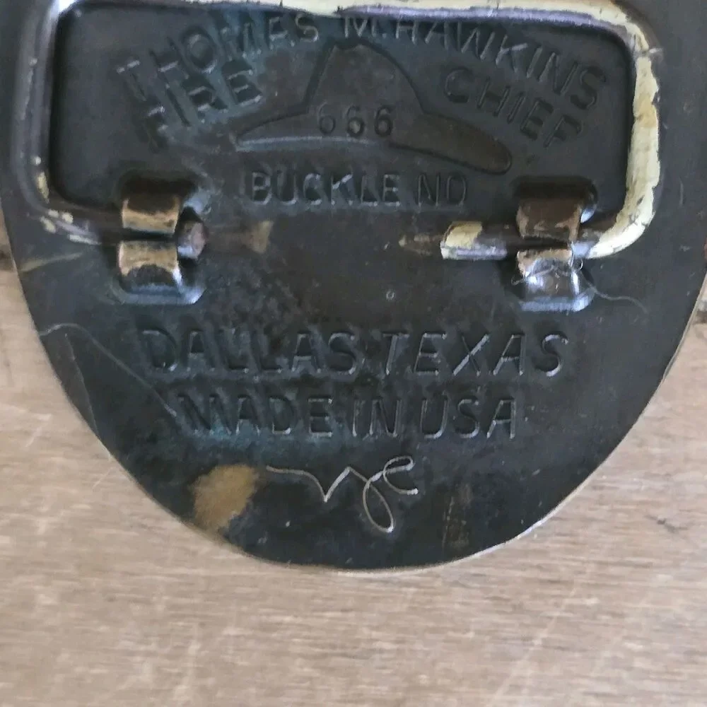 Vintage Fire Department Station Belt Buckle Fire Truck Arlington County VA